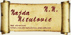 Najda Mitulović vizit kartica